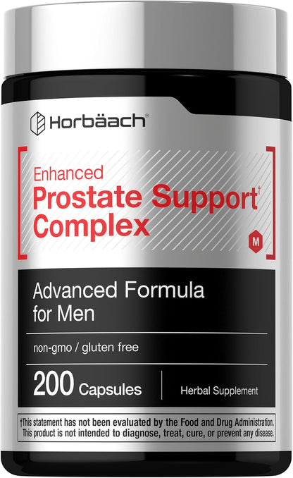 Horbaach Prostate Supplement for Men | 200 Capsules | Advanced Complex with Saw Palmetto, Pygeum, Stinging Nettle | Non-GMO and Gluten Free