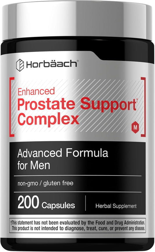 Horbaach Prostate Supplement for Men | 200 Capsules | Advanced Complex with Saw Palmetto, Pygeum, Stinging Nettle | Non-GMO and Gluten Free