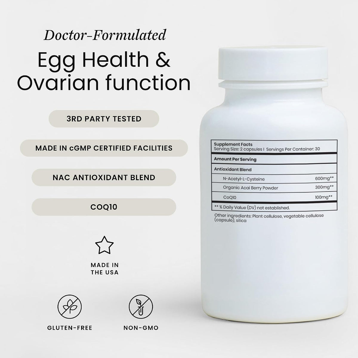Perelel Womens Fertility Support Multivitamin with CoQ10 & NAC