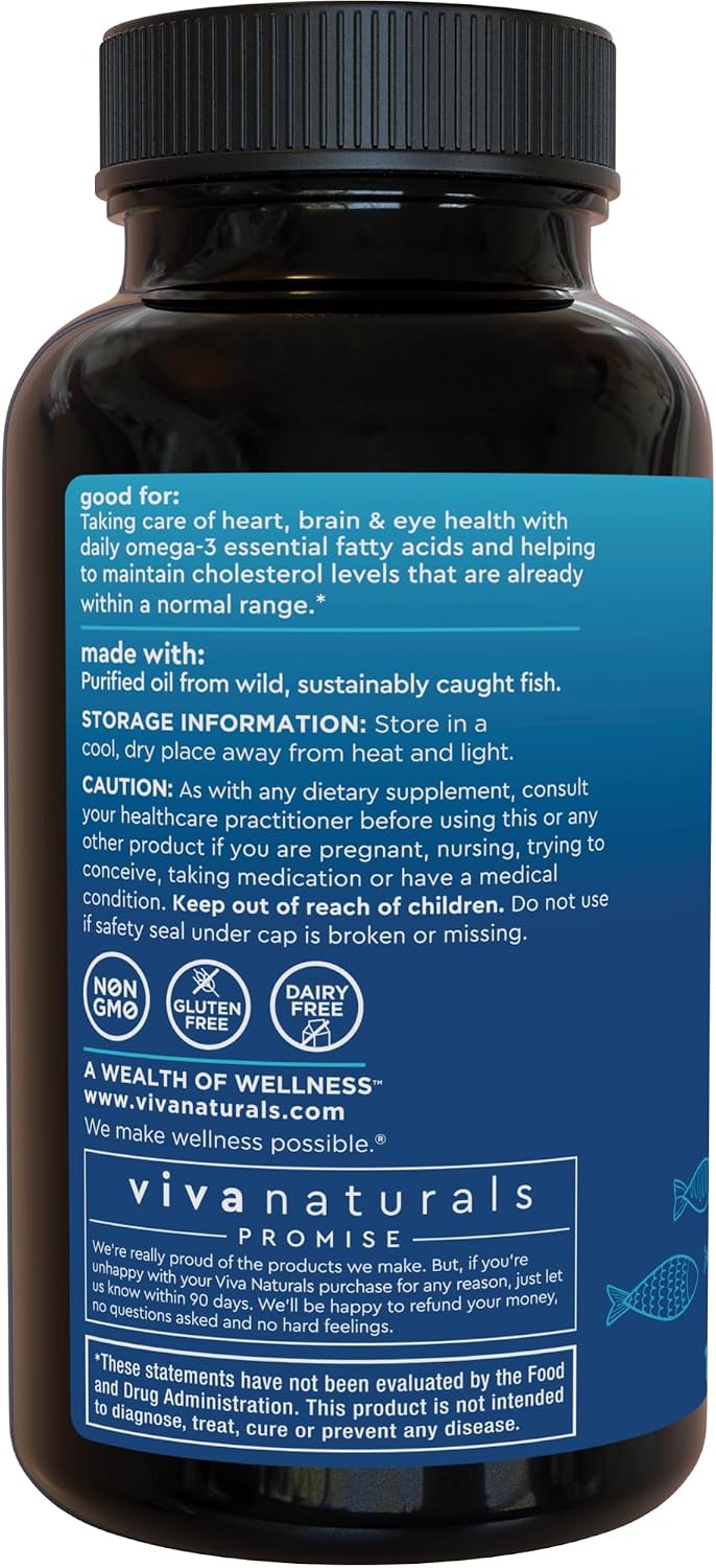 Omega 3 Fish Oil Supplement for Women and Men - 2500 mg Triple Strength Fish Oil per Serving with Omega 3 Fatty Acids Including EPA, DHA DPA - 180 Pescatarian-Friendly Softgels