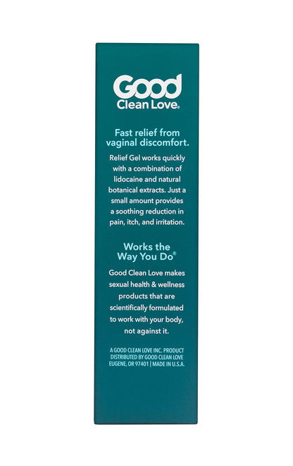 Good Clean Love Relief Gel Pain & Itch with Lidocaine 4%, Fast-Acting Relief from Pain, Itch, and Irritation