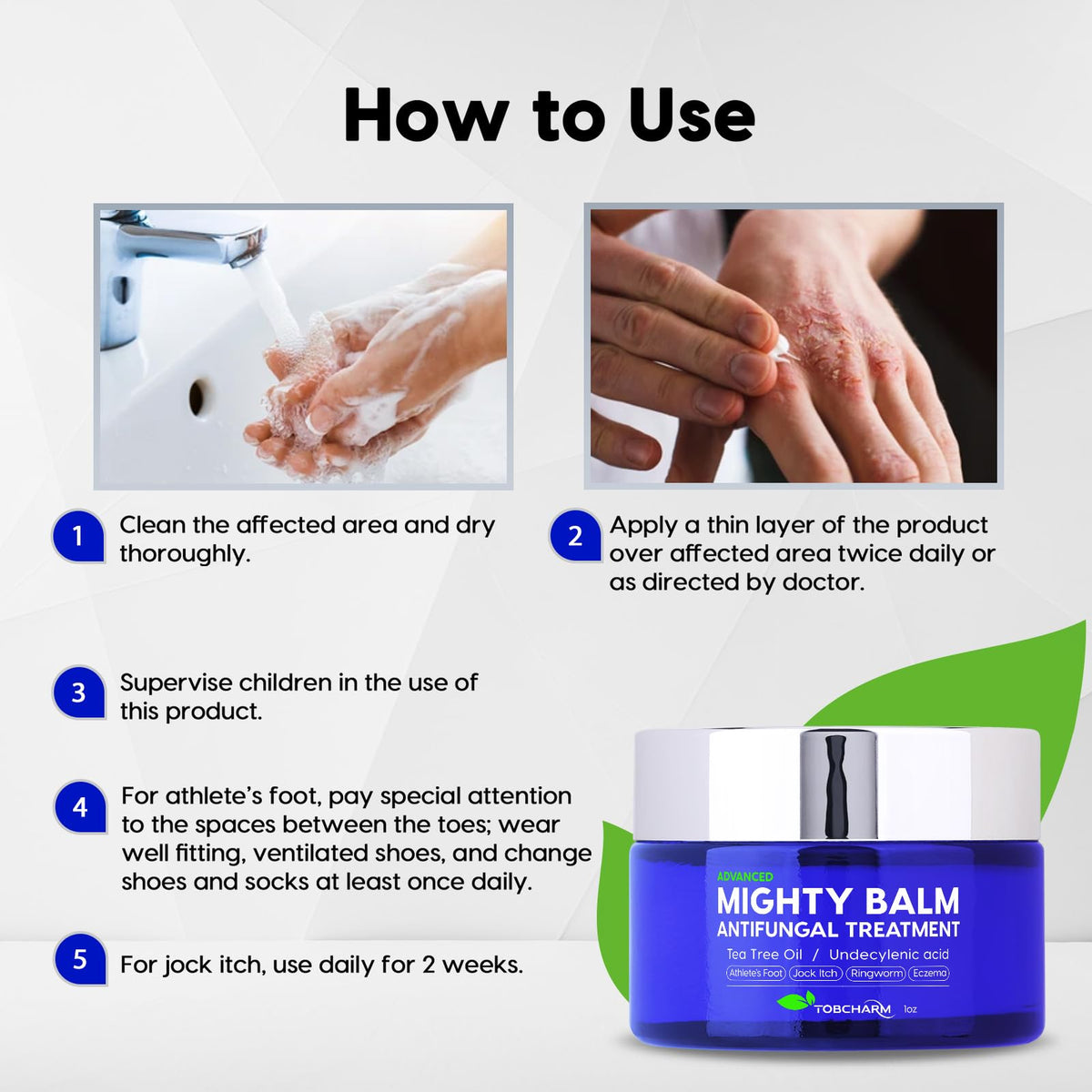 Tobcharm Antifungal Cream, Antifungal Cream for Skin, Ringworm Treatment for Humans