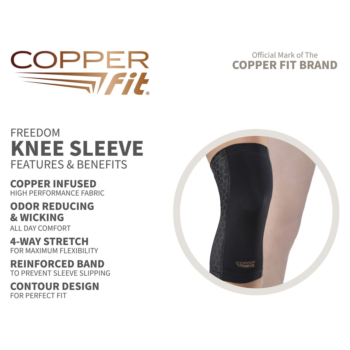 Copper Fit Freedom Knee Compression Sleeve