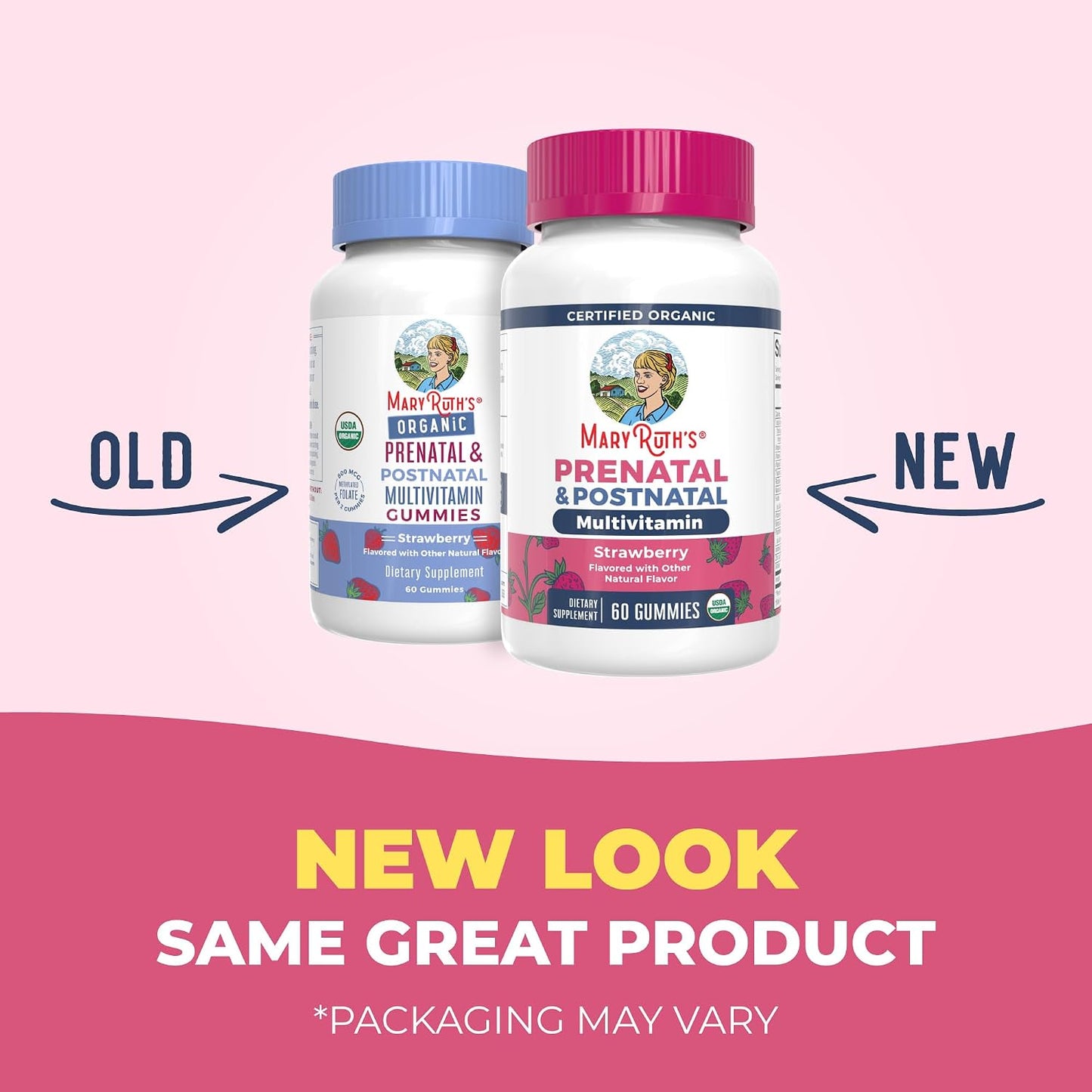 MARYRUTH'S Organics Prenatal Vitamins for Women | USDA Organic Prenatal Gummies | Postnatal Vitamins for Women Breastfeeding | Methylfolate 800 mcg DFE | Iodine | Vegan | Non GMO | 30 Servings