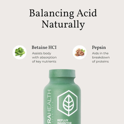 Terra Health Essentials Acid Balance & Digestive Support Bundle - Plant Based Acid Relief Supplement with Slippery Elm, DGL Licorice - Reflux Inhibitor Digestive Support with Pepsin, Betaine HCL