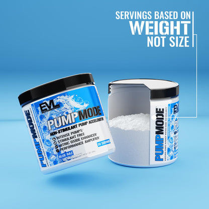 EVL PumpMode Nitric Oxide Supplement - Nitric Oxide Booster Pump Pre Workout Powder with Glycerol and Betaine for Muscle Recovery Growth and Endurance - Stim Free Pre Workout Drink (Unflavored)