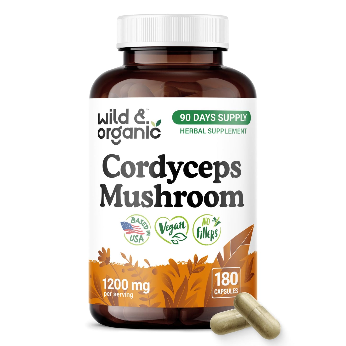 Wild & Organic Cordyceps Mushroom Tincture - Energy & Immune Support - Cordyceps Sinensis Extract Supplement - Liquid Mushroom Drops - Add to Tea & Mix with Powder - Sugar & Alcohol-Free - 4 fl oz