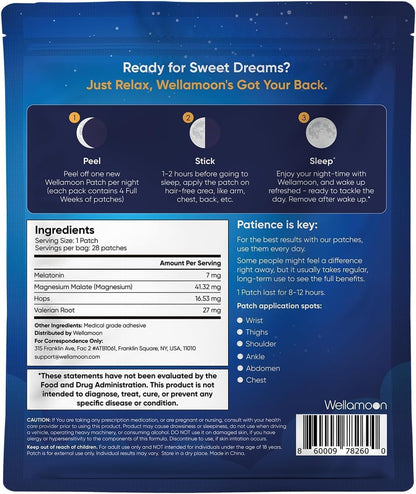 Wellamoon Sleep & Nasal Strip Bundle — Night-time Patch + Nasal Breathing Strips for Better Rest & Comfort