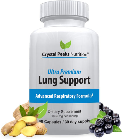 Lung Support - Sooth Lungs & Detox Supplement to Breath Easier Respiratory Support Supplement - Natural Relief - 60 Capsules, 30-Day Supply