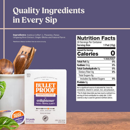 Bulletproof Coffee + Organic Grass-Fed Butter Single-Serve Pods, Keto Coffee, All-in-One Recipe with MCT Oil and Butter, 24 Count