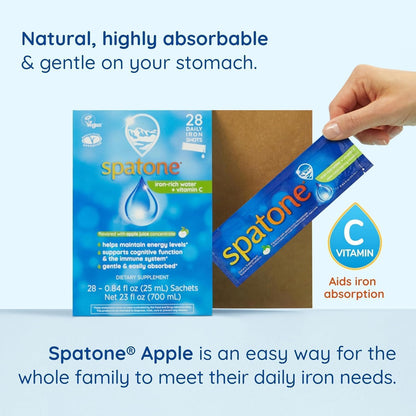 Nelson Homeopathics Pure-Absorb Spatone Liquid Iron and Vitamin C Supplement, 28 Count (0.85 FL. OZ. Packets)