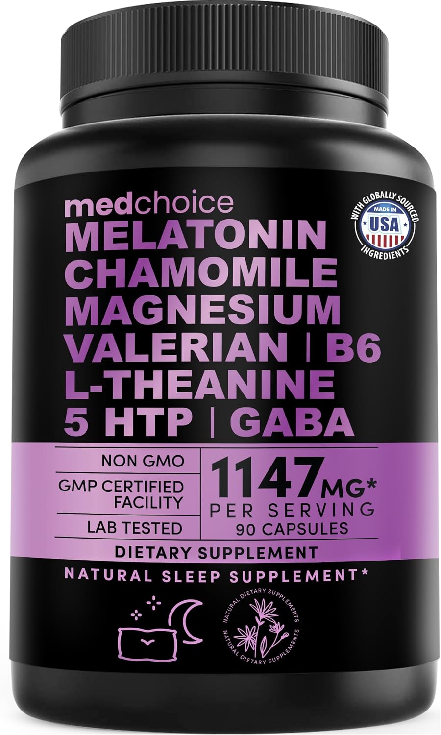 MEDCHOICE Sleep Melatonin (90ct) and Nootropic Brain (120ct) Supplement Bundle - Wellness Duo for Sleep, Brain, Focus, & Mood Support - Vegan, Non-GMO, Gluten-Free