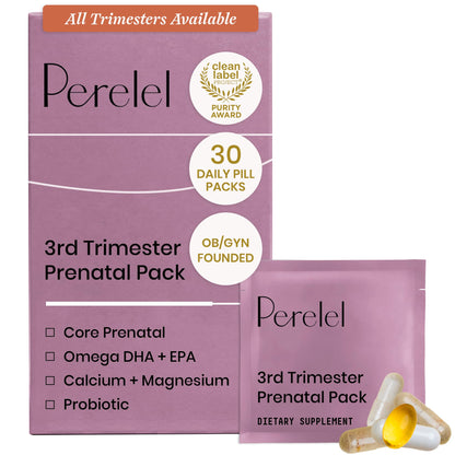 Perelel 1st Trimester Prenatal Vitamins for Women, Folate, Omega 3, Iron