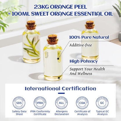 HIQILI Sandalwood Essential Oil and Sweet Orange Essential Oil, 100% Pure Natural for Diffuser - 3.38 Fl Oz