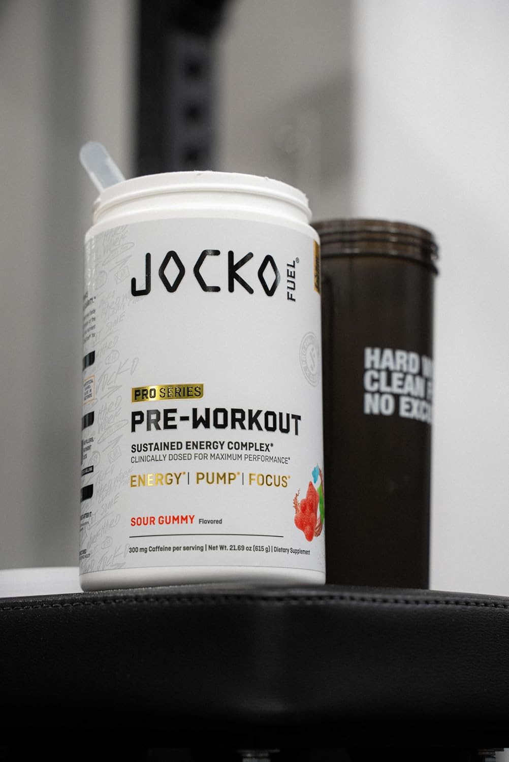 Jocko Fuel Preworkout Pro Series, Sour Gummy, Elite Performance Energy, Focus, Pump Formula, 300mg Natural Caffeine, L-Citrulline, Alpha GPC, L-Tyrosine, Peak ATP, High Intensity Training, 20 Servings