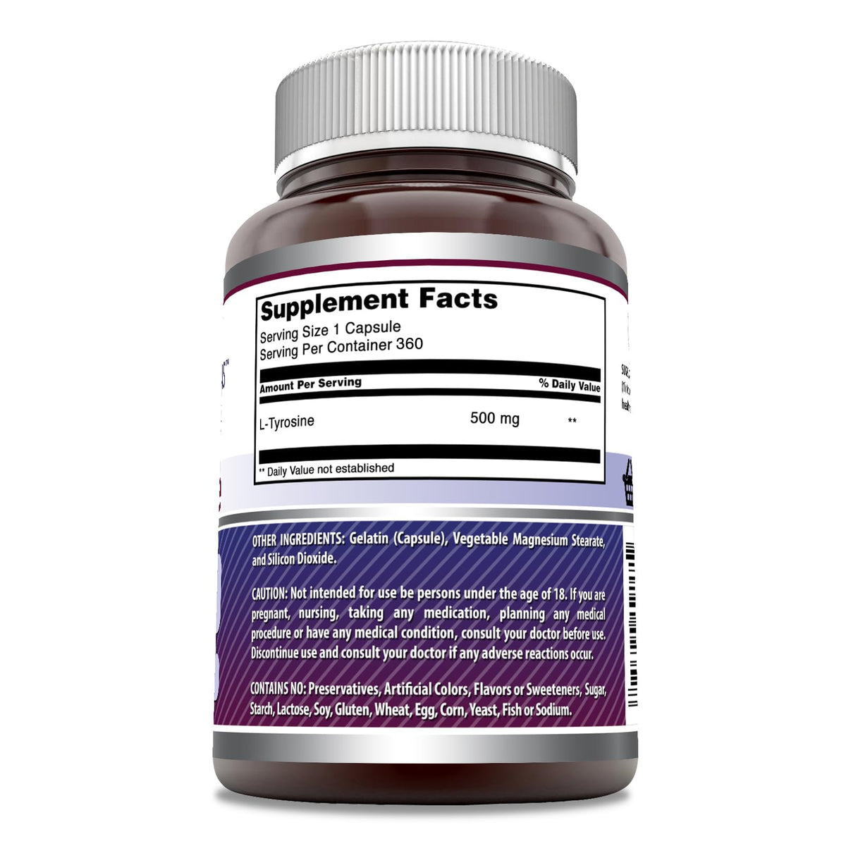 Amazing Formulas L-Tyrosine Amino Acid Supplement | 500 Mg per Serving | 180 Capsules | Non-GMO | Gluten-Free | Made in USA
