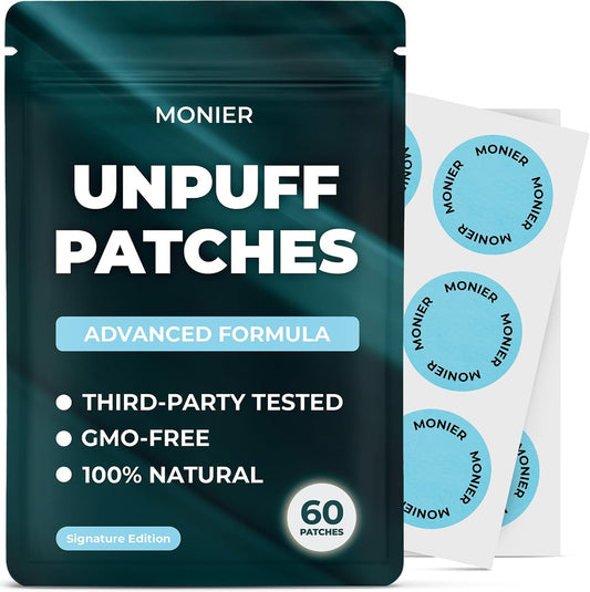 MONIER Unpuff Patches | with Dandelion & Ginger | Bloating, Water Retention | Bloating, Water Retention & Digestion, 60 Days Supply