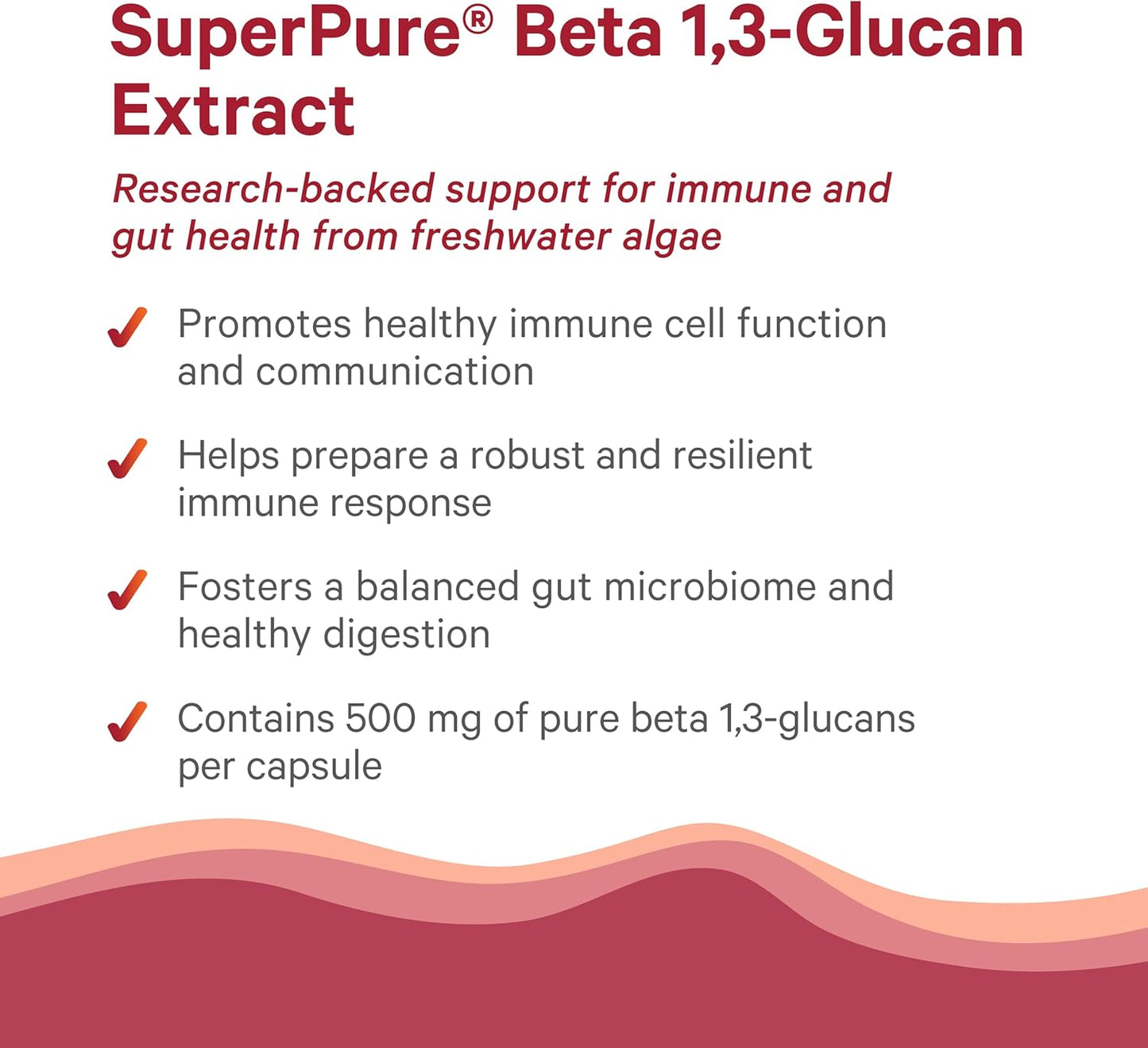 PURE SYNERGY SuperPure Beta 1,3-Glucan Extract | 500 mg Beta 1,3-Glucan Supplement from Algae | Yeast-Free, Non-GMO, Standardized Extract | Supports Immune Health & Digestion (60 Capsules)