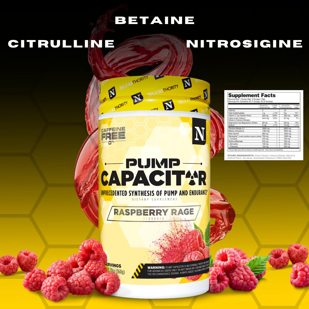 Nutrithority - Pump Capacitor Pre Workout Powder (Unflavored)
