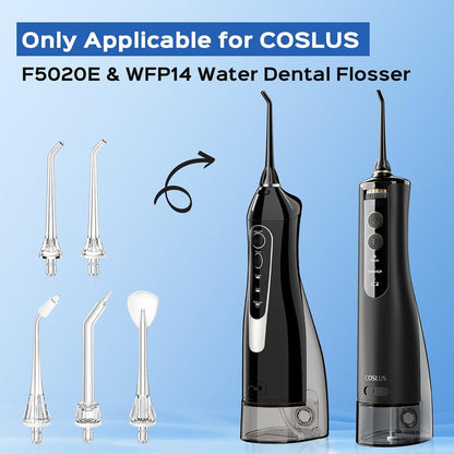 COSLUS Water Dental Flosser Teeth Pick & Water Dental Flosser Replacement Heads