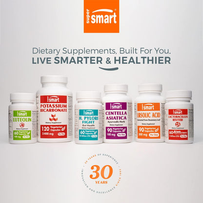 Supersmart Bacillus Coagulans Probiotic 4 Billion CFU per Day (High Absorption) - Lactobacillus Sporogenes Supplement | Non-GMO & Gluten Free - 60 Delayed Release Capsules