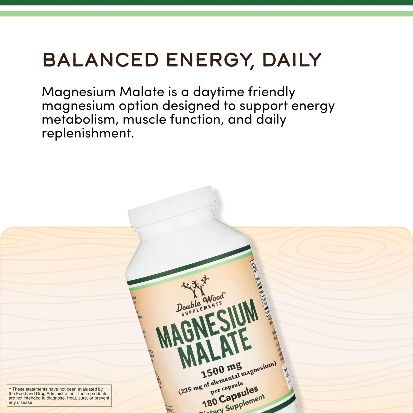 Magnesium Malate Capsules (420 Count) - 1,500mg Per Serving (Magnesium Bonded to Malic Acid), Third Party Tested, Vegan Friendly, Gluten Free by Double Wood Supplements