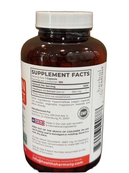 Super Potent Hawthorn Berry Extract Capsules - Hawthorn Berry Supplement Made from Extra Strength Concentrate to Support Heart and Digestive Health - Vegan Non-GMO & Gluten Free (4 Month Supply)