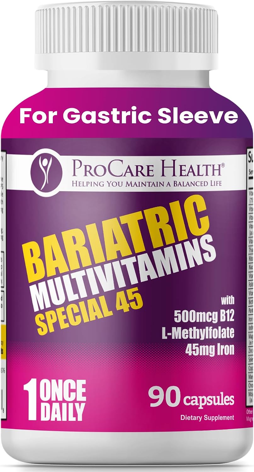 Special-45 Bariatric Multivitamin | Reduced B12 | Capsule | 90ct | Post-Op Bariatric Vitamins for Gastric Bypass, Sleeve, Duodenal Switch & Sustain Recovery (3 Month Supply) - Made in USA