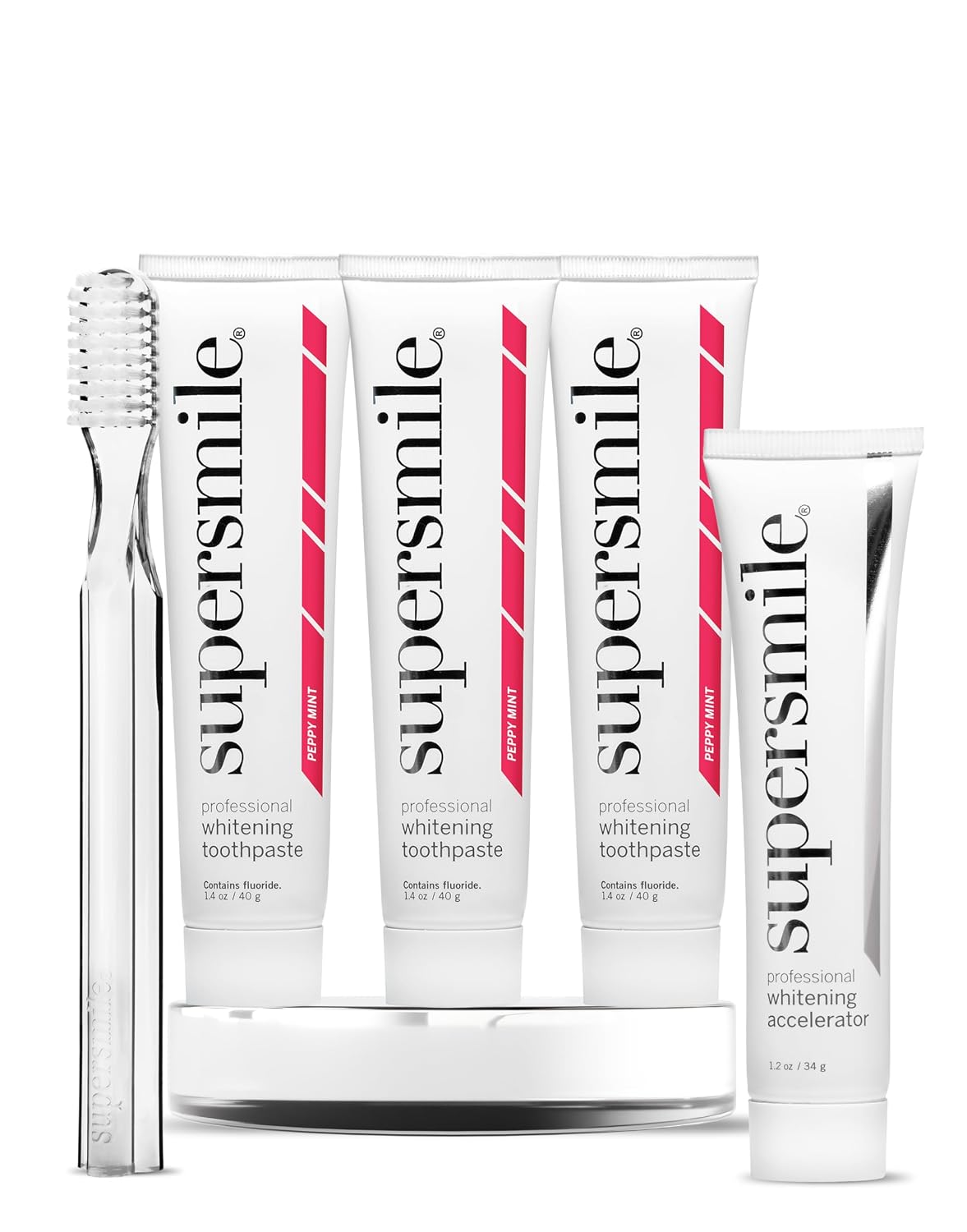 Supersmile Peppy Mint Whitening Travel Kit, 5-Piece TSA Set