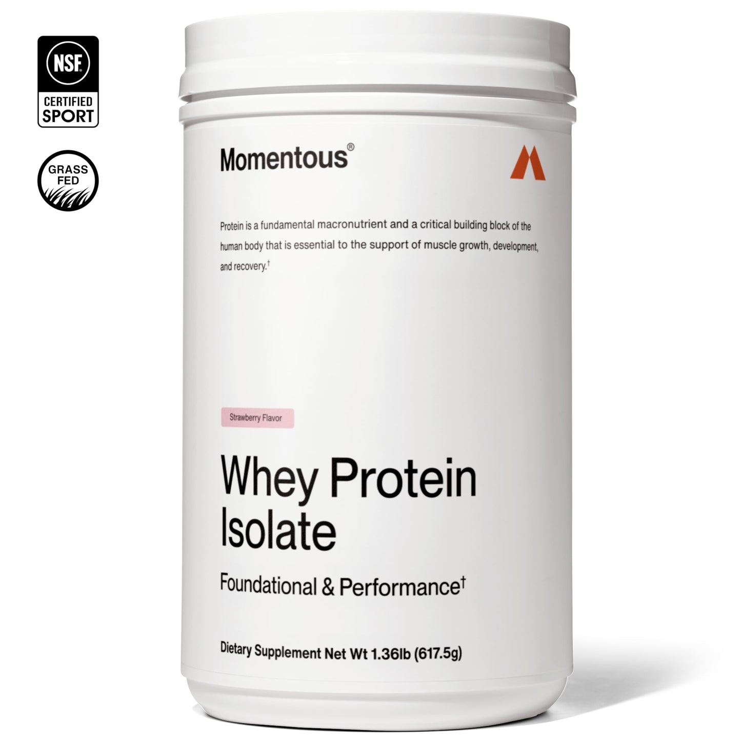 Momentous Essential Grass-Fed Whey Protein Powder - 20 g Whey Isolate Protein - NSF Certified for Sport - Gluten-Free - 25 Servings for Essential Everyday Use - Vanilla - Package May Vary
