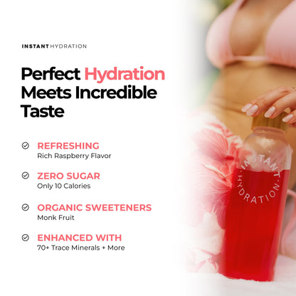 Instant Hydration Sugar Free Electrolytes Powder Packets Variety Pack - Watermelon, Raspberry, Lemon Lime Drink Mix & Travel Essentials with Magnesium and Potassium - Post Workout Recovery - 20 Sticks