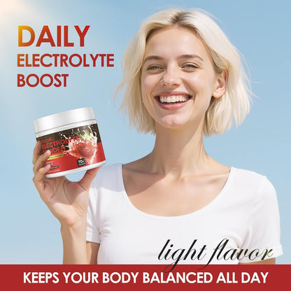 Sugar Free Electrolyte Powder Strawberry 70 Servings Refreshing Hydration Mix with Potassium, Sodium & Magnesium Fast-Absorbing Hydration Supplement, Gluten-Free, Ideal for Athletes