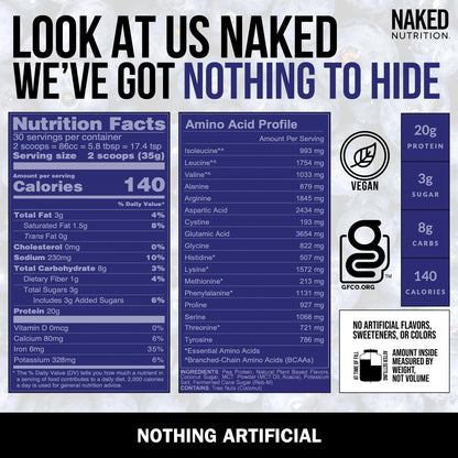 Naked Shake - Blueberry Muffin Protein Powder - Flavored Plant Based Protein