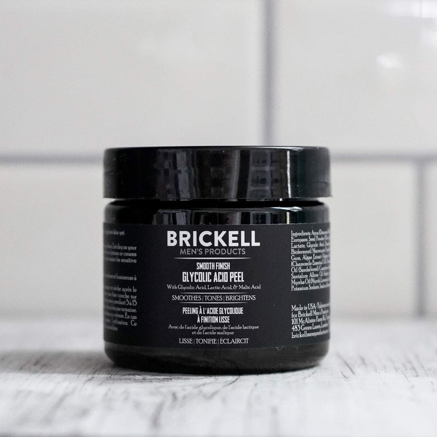 Brickell Men's Smooth Finish Glycolic Acid Peel For Men, Anti-Aging Peel for Wrinkles, With Glycolic Acid, Jojoba Oil, and MSM, 2 Ounce, Scented