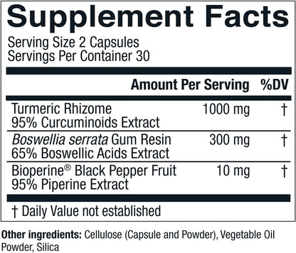 Live Conscious CurcuWell - Curcumin and Boswellia Blend | Maximum Strength Joint, Body and Cognitive Support - 60 Day Supply (2-Pack)