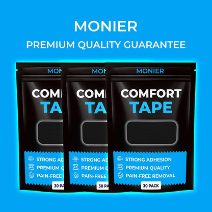 MONIER Comfort Tape (30 Pack) - Pain Free Removal, Hypoallergenic | Latex Free & Gentle On Skin, Packaging May Vary, Skin Friendly Adhesive Cotton Tape
