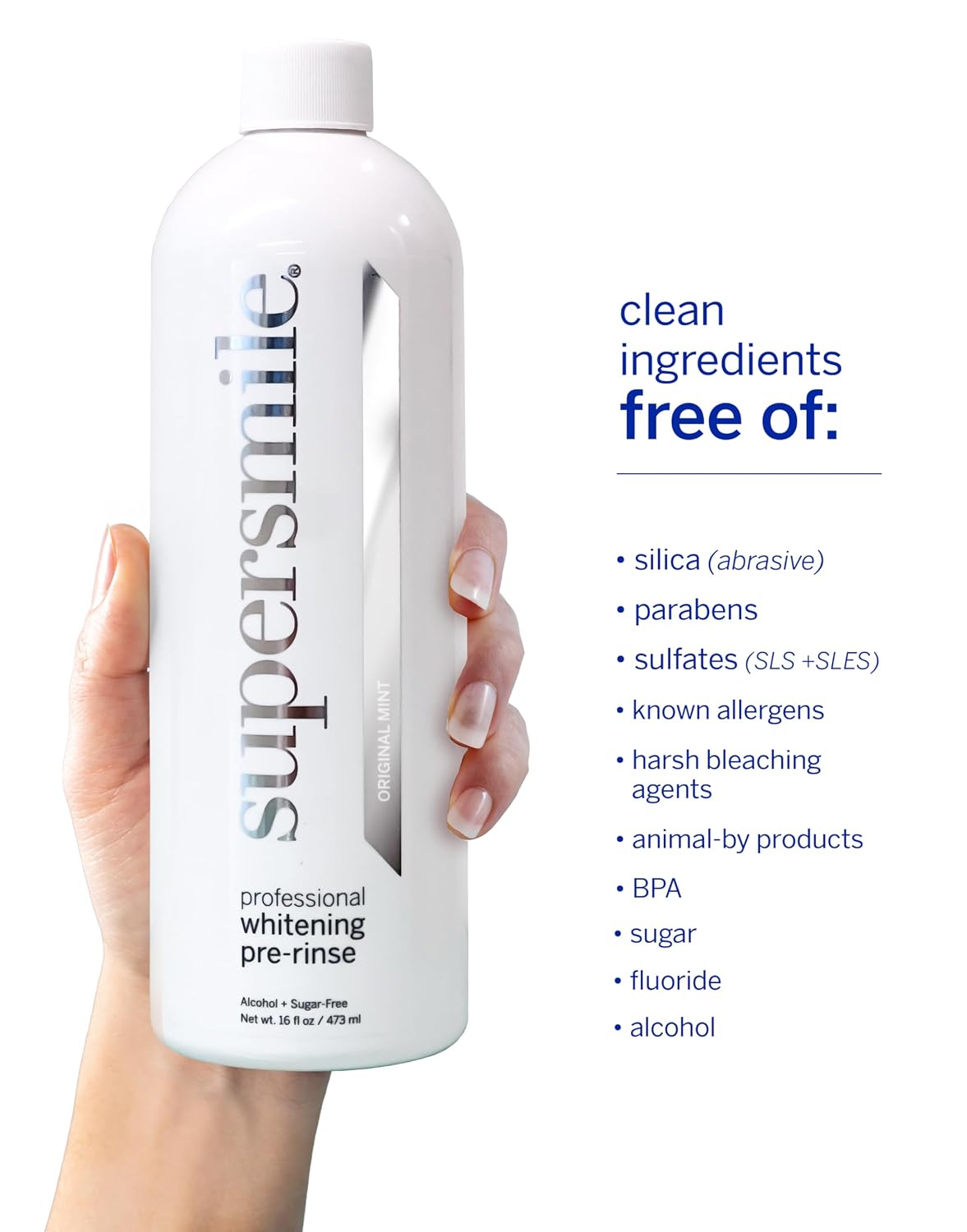 Supersmile Whitening Pre-Rinse, Original Mint, Alcohol-Free, 16 Fl Oz