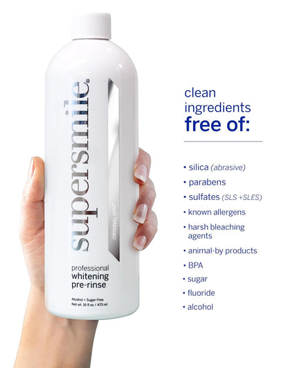 Supersmile Whitening Pre-Rinse, Original Mint, Alcohol-Free, 16 Fl Oz