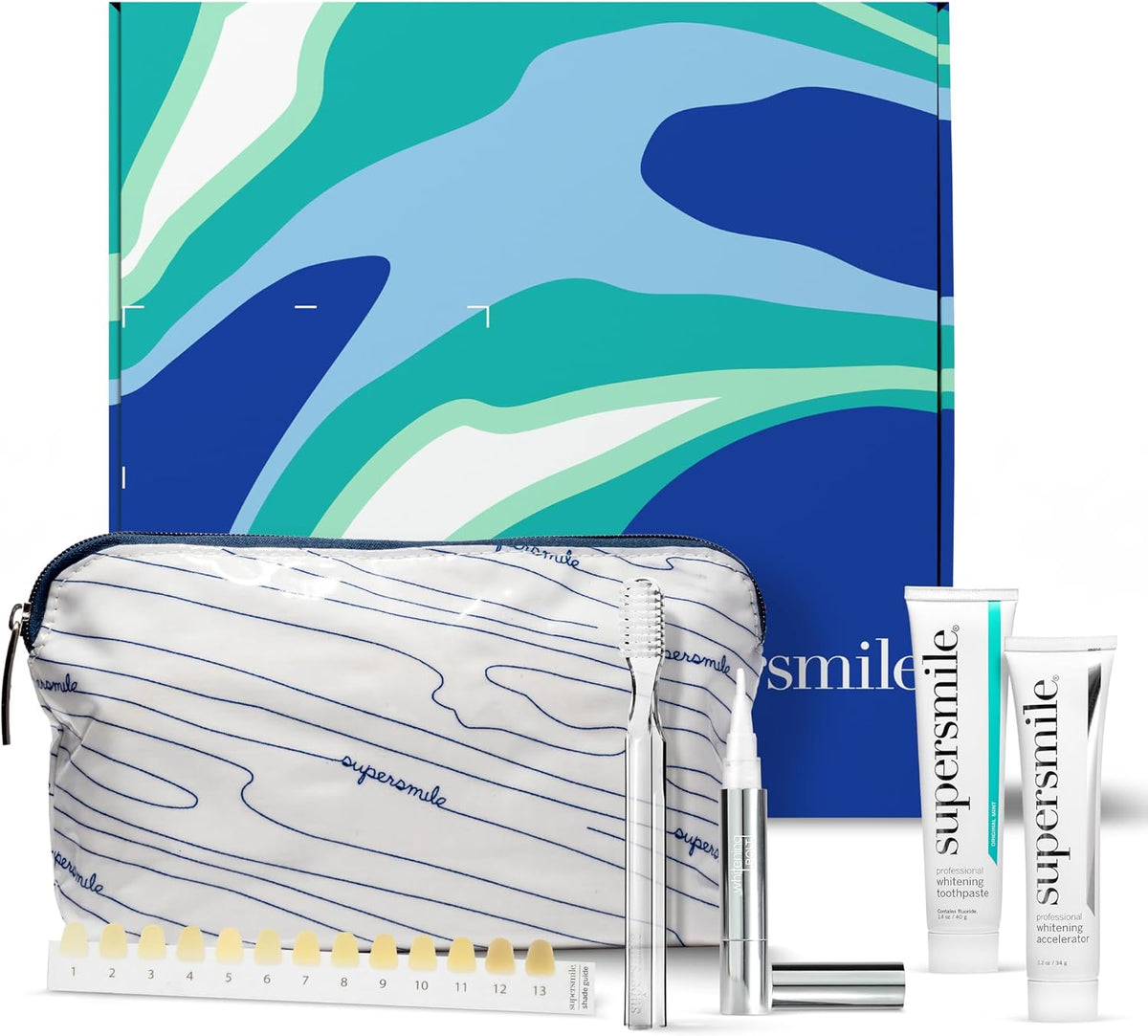 Supersmile Whitening Glow Gift Set, 4-Piece Travel Whitening