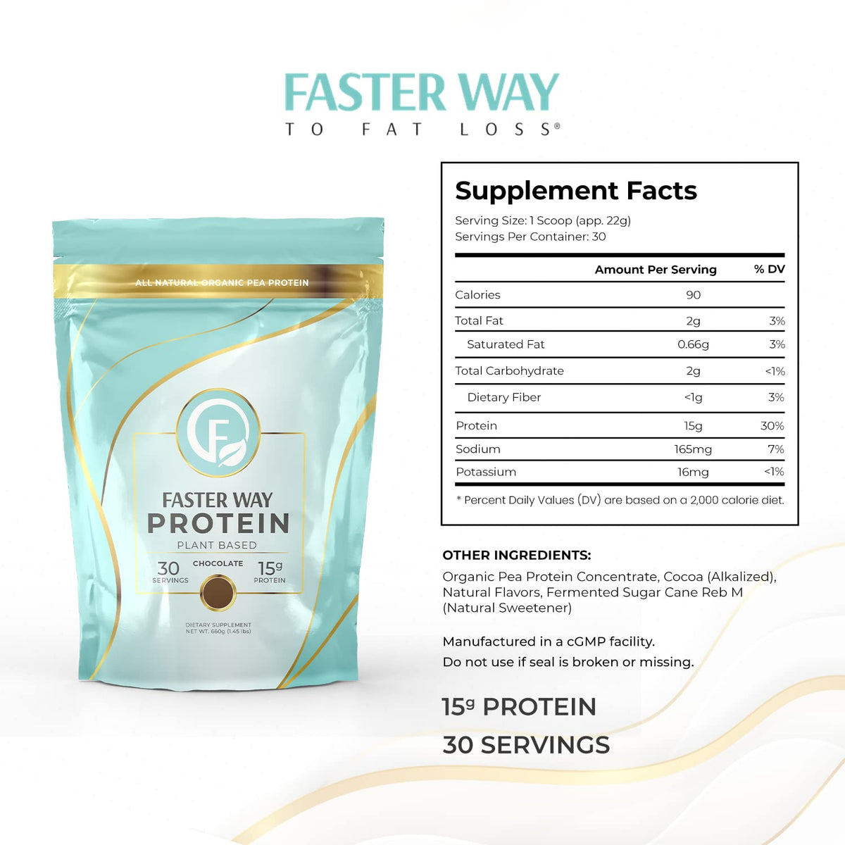 FASTer Way to Fat Loss | Plant Based Protein Powder Chocolate Flavor - Achieves Fitness