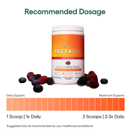 EcoNugenics PectaSol Modified Citrus Pectin – 184g Berry Powder – Total-Body Health Supplement to Support Immune System, Inflammation Response & Healthy Aging + Maintain Healthy Galectin-3 Levels