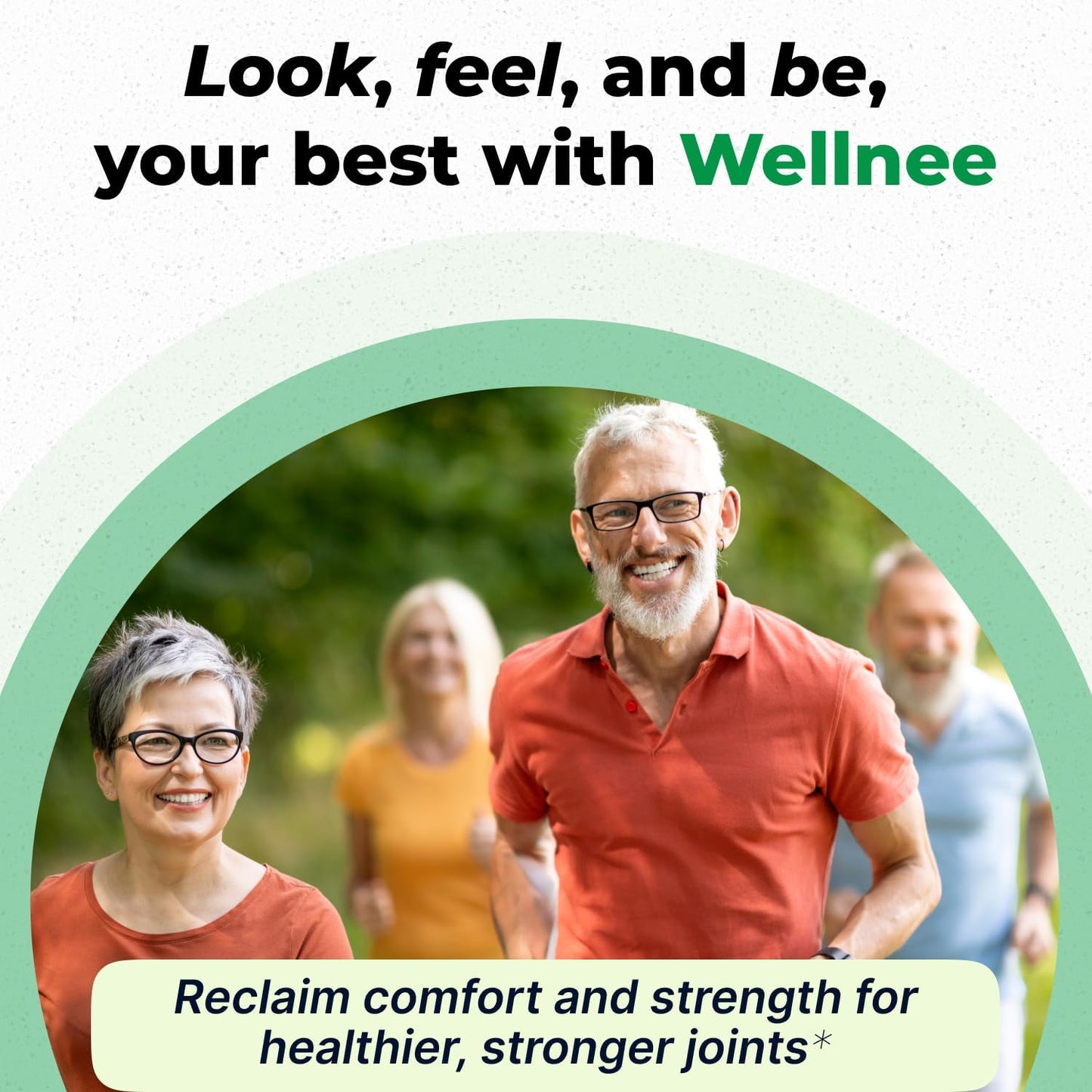 Wellnee Joint Support Supplement - Glucosamine Chondroitin MSM, Boswellia & Turmeric - Relieves Joint Discomfort & Supports Flexibility - Wellknee Joint Support - 90 Capsules, 30 Servings