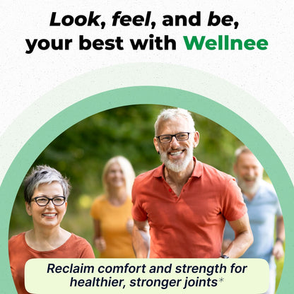 Wellnee Joint Support Supplement - Glucosamine Chondroitin MSM, Boswellia & Turmeric - Relieves Joint Discomfort & Supports Flexibility - Wellknee Joint Support - 90 Capsules, 30 Servings