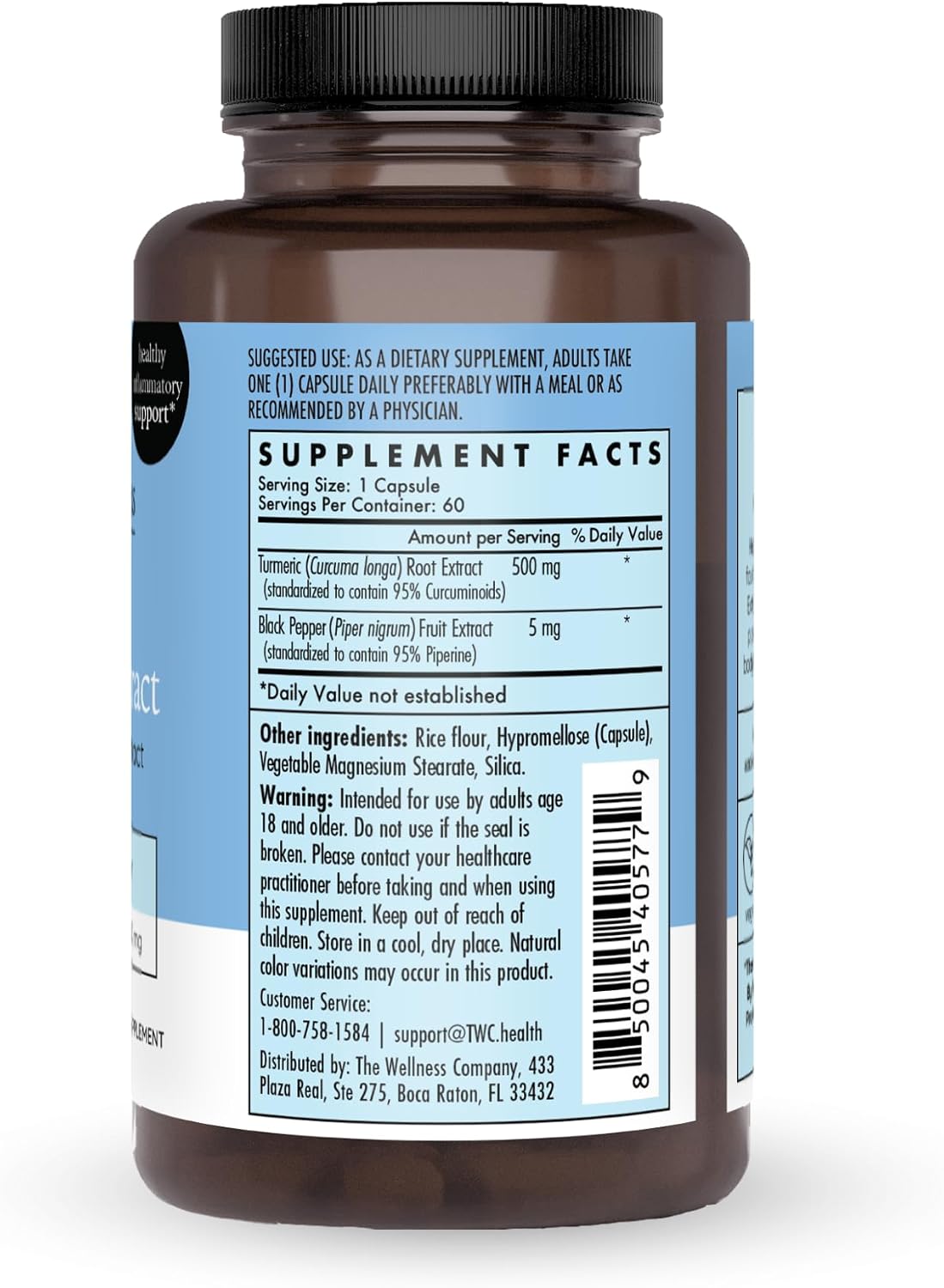 Turmeric Extract with Curcumin & Black Pepper, Supports Joint Health, 60ct