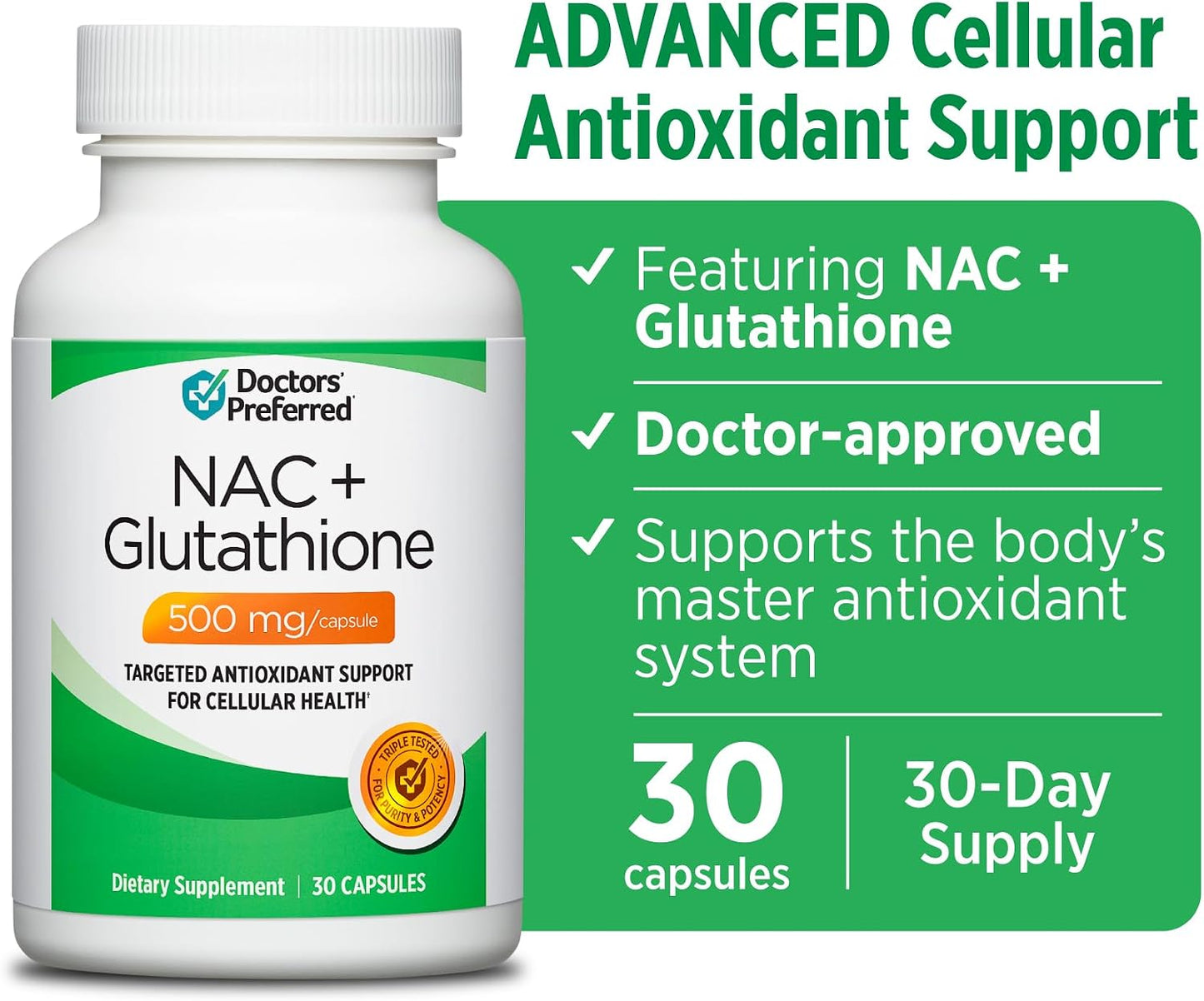 DOCTORS' PREFERRED Liver Defense with Milk Thistle & NAC + Glutathione