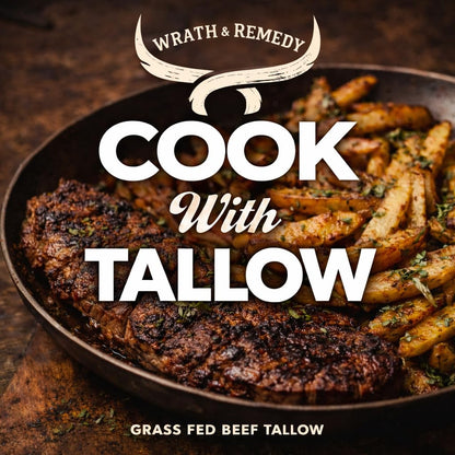 Beef Tallow for Cooking (14 oz) & Organic Beef Tallow for Skin - 4 OZ (Eucalyptus)
