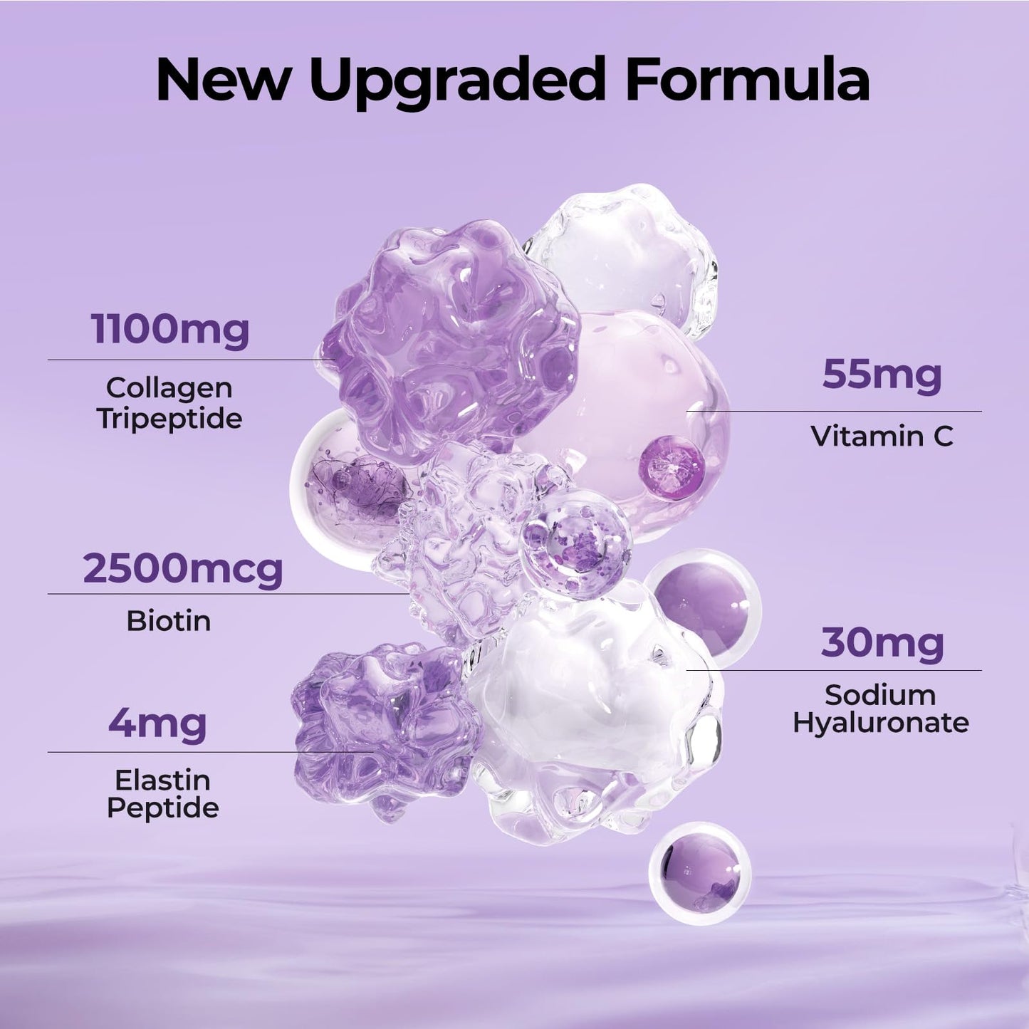 OxyEnergy Collagen Peptides Capsules for Women, Hydrolyzed Collagen Supplements with Elastin Peptides, 60 Collagen Pills to Promotes Hair, Nail, Skin, Capsulas