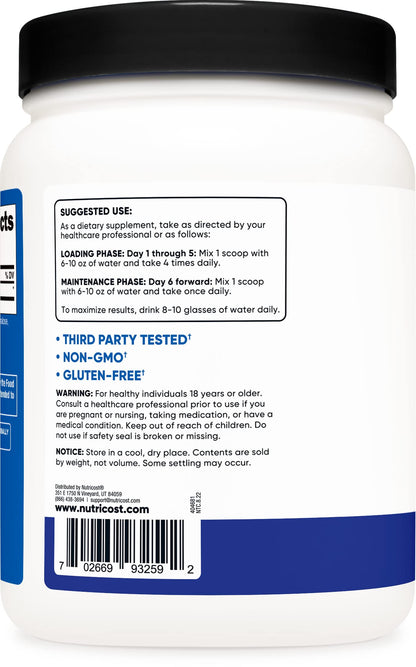 Nutricost Creatine Monohydrate Powder (Blue Raspberry), 500 Grams (1.1 LBS)