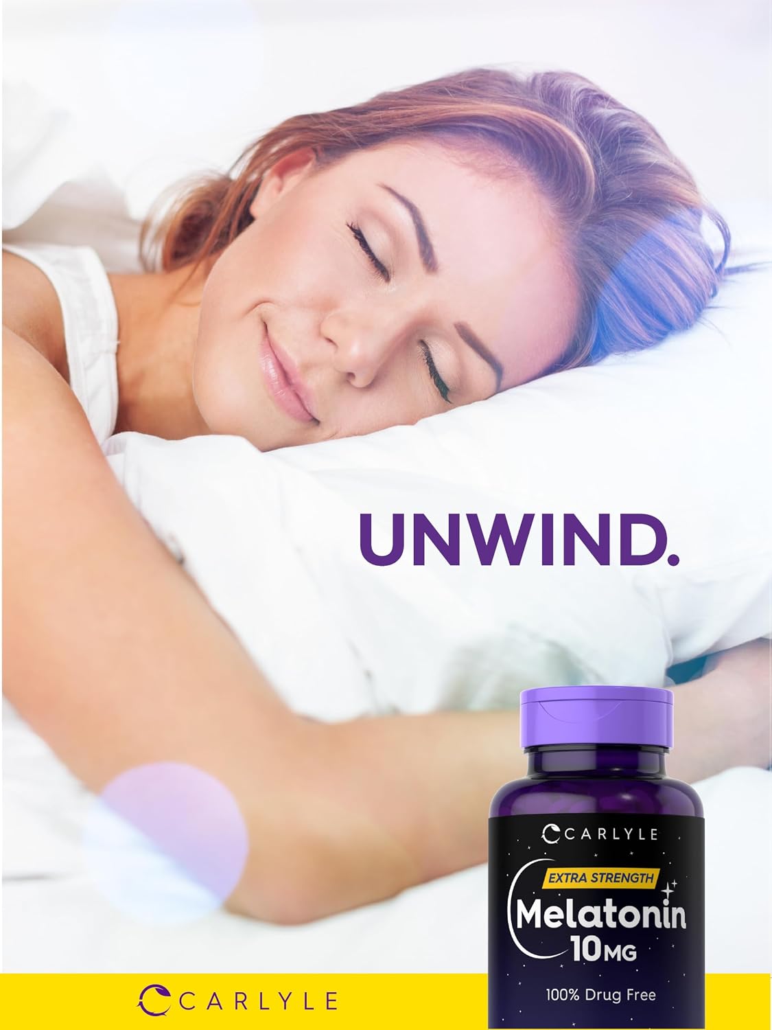 Carlyle Melatonin 10mg | 270 Tablets | with L-Theanine | Vegetarian, Non-GMO, Gluten Free Supplement