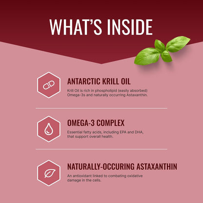 Approved Science Krill Oil - 2000mg Antarctic Krill Oil, 650mcg Astaxanthin - 260mg EPA, 160mg DHA - 180 Softgels